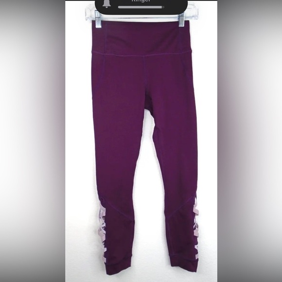 Fabletics Dynamic High-Waisted Lattice 7/8 Yoga Legging Extra Small XS Purple - Picture 3 of 16